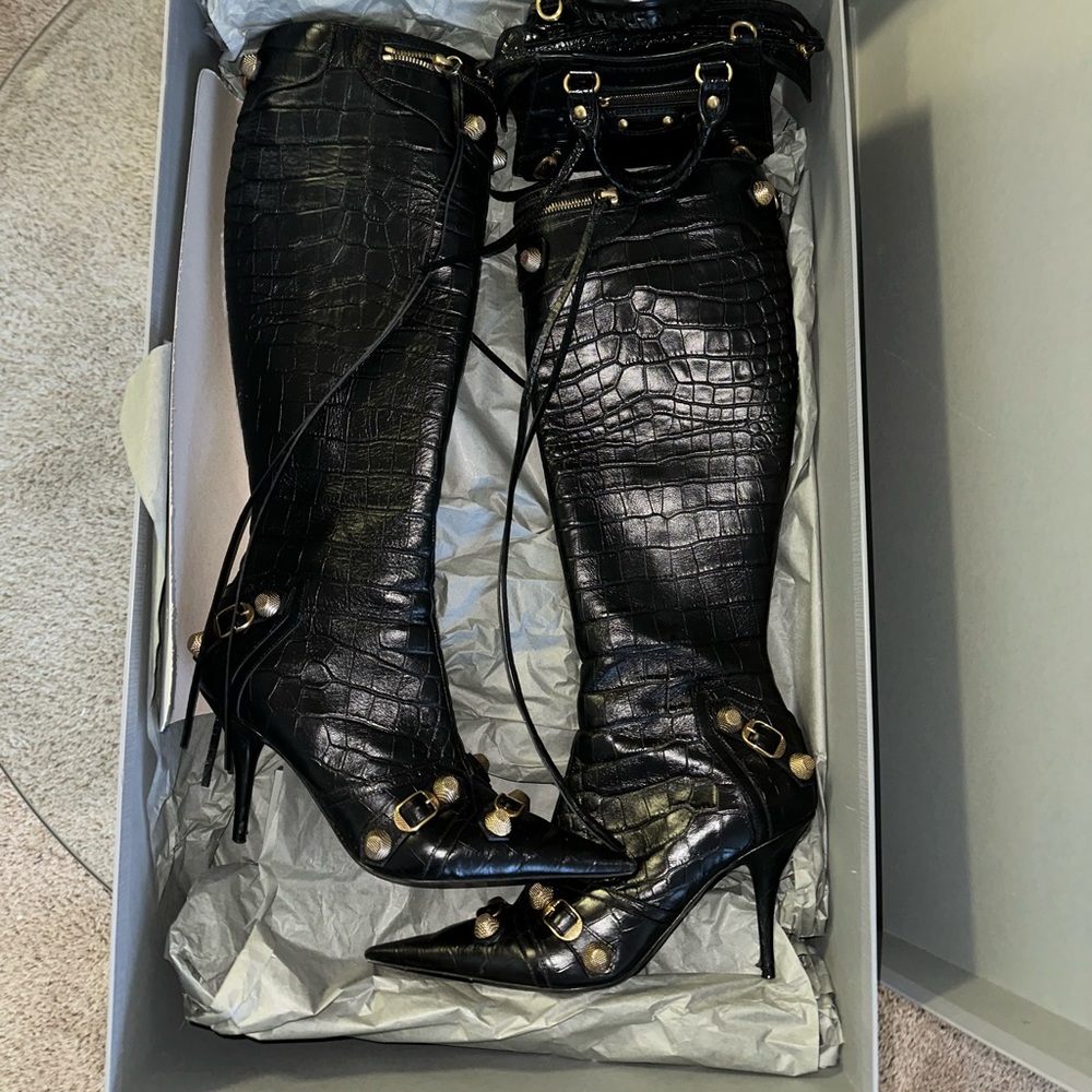 Balenciaga Crocodile Skin Boots